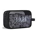 Mahjong Tile Bag with Zipper, Lightweight &amp; Thickened Mesh Fabric Mahjong Bag with Handle Holds 166 Tiles (1.2") Mahjong Gifts for Women, Perfect for Travel, Gatherings,9.4 x 6.2 x 4.3 inch (Black)