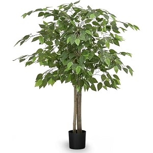 maia shop ficus - artificial ficus tree plant - 3ft 5in indoor faux plant