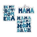 MAIANEY (Set of 3) Funny Boy Mom Stickers 3" in My Boy Mom Era Mama Mommy Bruh Mother's Day Waterproof Vinyl Sticker Boy Mama Birthday Gifts Decorations Laptop Water Bottle Kindle Phone Tumbler
