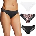 Maidenform Women's Underwear Tangas Pack, 3-Pack, Lace Tanga Underwear Women Pack, Cheeky Smooth & Soft Panties for Women