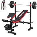 MAIDOMA Foldable 1500LBS Standard Weight Bench with Upgraded Preacher Curl