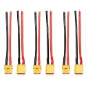 3pairs 15cm Amass XT30U XT60H XT90H Male Female Plug Connector Adapter Wire Cable with 18AWG Silicone Cable (XT30)