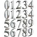 Mailbox Numbers for Post, Door Address Number Stickers for Apartment Home room, Chrome Plated, Metal Shiny, 2 Sets (Set of 10 Pcs)(20 Pcs (0 to 9), Silver)