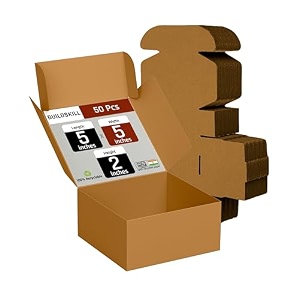 mailer box 5x5x2 pack of 50 brown