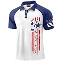 Mainfini Men's Patriotic Polo Stretch UPF 50+ Raglan American Golf Shirts