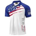 Mainfini Men's Patriotic Polo Stretch UPF 50+ Raglan American Golf Shirts