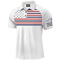 Mainfini Men's Patriotic Polo Stretch UPF 50+ Raglan American Golf Shirts