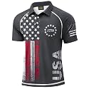 Mainfini Men's Patriotic Polo Stretch UPF 50+ Raglan American Golf Shirts
