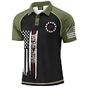 Mainfini Men's Patriotic Polo Stretch UPF 50+ Raglan American Golf Shirts