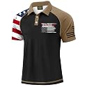 Mainfini Men's Patriotic Polo Stretch UPF 50+ Raglan American Golf Shirts