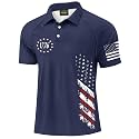 Mainfini Men's Patriotic Polo Stretch UPF 50+ Raglan American Golf Shirts