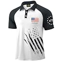 Mainfini Men's Patriotic Polo Stretch UPF 50+ Raglan American Golf Shirts