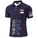 Mainfini Men's Patriotic Polo Stretch UPF 50+ Raglan American Golf Shirts