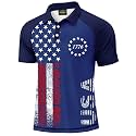 Mainfini Men's Patriotic Polo Stretch UPF 50+ Raglan American Golf Shirts