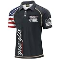 Mainfini Men's Patriotic Polo Stretch UPF 50+ Raglan American Golf Shirts