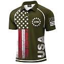 Mainfini Men's Patriotic Polo Stretch UPF 50+ Raglan American Golf Shirts
