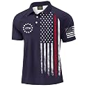 Mainfini Men's Patriotic Polo Stretch UPF 50+ Raglan American Golf Shirts