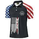 Mainfini Men's Patriotic Polo Stretch UPF 50+ Raglan American Golf Shirts