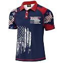 Mainfini Men's Patriotic Polo Stretch UPF 50+ Raglan American Golf Shirts