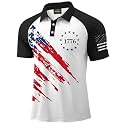 Mainfini Men's Patriotic Polo Stretch UPF 50+ Raglan American Golf Shirts