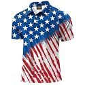 Mainfini Men's Patriotic Polo Stretch UPF 50+ Raglan American Golf Shirts