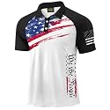 Mainfini Men's Patriotic Polo Stretch UPF 50+ Raglan American Golf Shirts