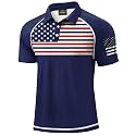 Mainfini Men's Patriotic Polo Stretch UPF 50+ Raglan American Golf Shirts