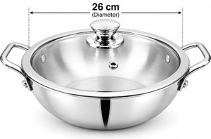 Mainsa Triply Kadhai with Glass Lid Steel