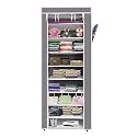 Maison &amp; Cuisine® Collapsible Portable Foldable Wardrobe Storage Shelves Organizer for Clothes Racks Fabric Almirah Non Rustable Iron (9L, Grey) Storage Unit