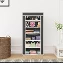 Maison &amp; Cuisine Collapsible Wardrobe Storage Shelves Clothes Racks Fabric Almirah Non Rustable Iron (Grey)