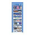Maison &amp; Cuisine® Collapsible Portable Foldable Wardrobe Storage Shelves Organizer for Clothes Racks Fabric Almirah Non Rustable Iron (10L, Blue) Storage Unit