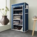 Maison &amp; Cuisine® 5 Shelves Collapsible Wardrobe | Portable Almira for Multipurpose Storage | Durable Fabric Cloth Wardrobe for Orgainzing Homes (5L Blue)