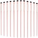 Maitys 12 Pcs Angled Eyebrow Brush Eyeliner Makeup Fine Slanted, Pink