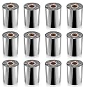 Maitys 12 Rolls 4.33'' x 1476' Resin Enhanced Wax Printer Ribbon Bulk Black Thermal Transfer Label Ribbon 1'' Core Ink Out 1 Roll Compatible with Zebra Zt230 Zt410 Zt420 Zt610