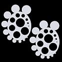 Maitys 2 Pcs Airbrush Circle Stencils, White Art Painting Templates