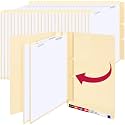 Maitys 200 Pack Self-Adhesive Manila File Folder Dividers with Fasteners