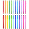 Maitys 24 Pcs Ballpoint Pen and Highlighter Multicolor Set, Fine Point Black Ink Click Gel Pens with Matching Pastel & Vibrant Highlighters for School Office Note Taking Journaling Art Study Supplies