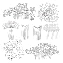 Maitys 44 Pcs Bride Hair Accessories Pearl Crystal Combs,Classic Style
