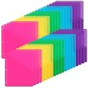 Maitys 50 Pack Binder Pockets 3 Ring, Letter Size 8.5x11,Neon Colors