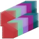 Maitys 50 Pack Binder Pockets 3 Ring, Letter Size 8.5x11,Happy Color