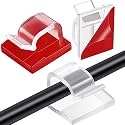 Maitys 60 Pcs Adhesive Cable Clips Wire Organizer for Lights, Large, Clear