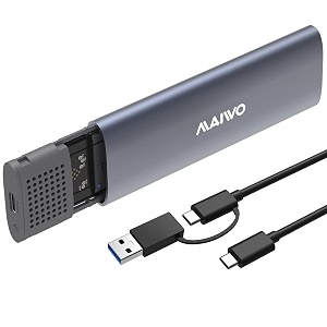 maiwo m2 ssd enclosure 10gbps for nvme amp satatool-free nvme enclosure usb cusb a m2 enclosure aluminum with 1771in cable ssd enclosure for m2 2230224222602280 m-keybm key-grey