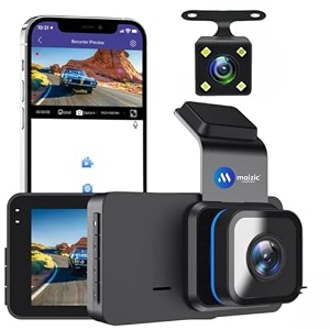 maizic smarthome navic duo 4k car dashcam  3434 lcd  g-sensor  built-in wi-fi gps  ultra wide-angle lens  night vision  dual channel 5mp uhd front 170 1296p fhd rear  viidure app