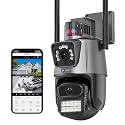 Maizic Smarthome Supercam TwinView 5+5MP FHD Dual Lens WiFi Outdoor CCTV Camera | Dual Screen | Color Night Vision | Motion Detection | Two-Way Talk | IP66 Waterproof | 128GB SD Support