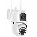 Maizic Smarthome Supercam TwinView 5+5MP FHD Dual Lens Wi-Fi Outdoor CCTV Camera | Dual Screen | Color Night Vision | Motion Detection | Two-Way Talk | IP66 Waterproof (S-Dual Lens 5 MP Fox)