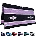 Majestic Ally 36"x 34" Navajo Design Acrylic Saddle Blanket -2.4 lbs (Purple and Black)