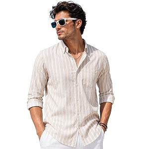 Majestic Man Classic Slim Fit Vertical Striped