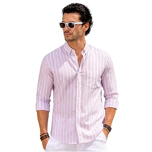 Majestic Man Classic Slim Fit Vertical Striped