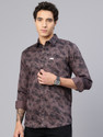 Majestic Man Men Printed Casual Purple Shirt