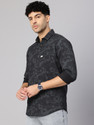 Majestic Man Men Printed Checkered Casual Black